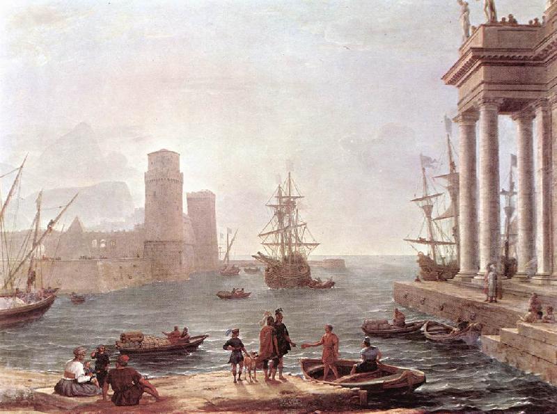 Claude Lorrain Port Scene with the Departure of Ulysses from the Land of the Feaci fdg Sweden oil painting art